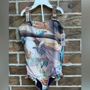 Wet Sea‎ Turtle Print One-Piece Swimsuit 7y